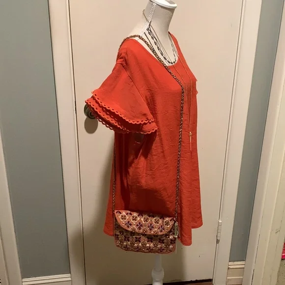 Cute fabric and bead purse - Picture 6 of 9